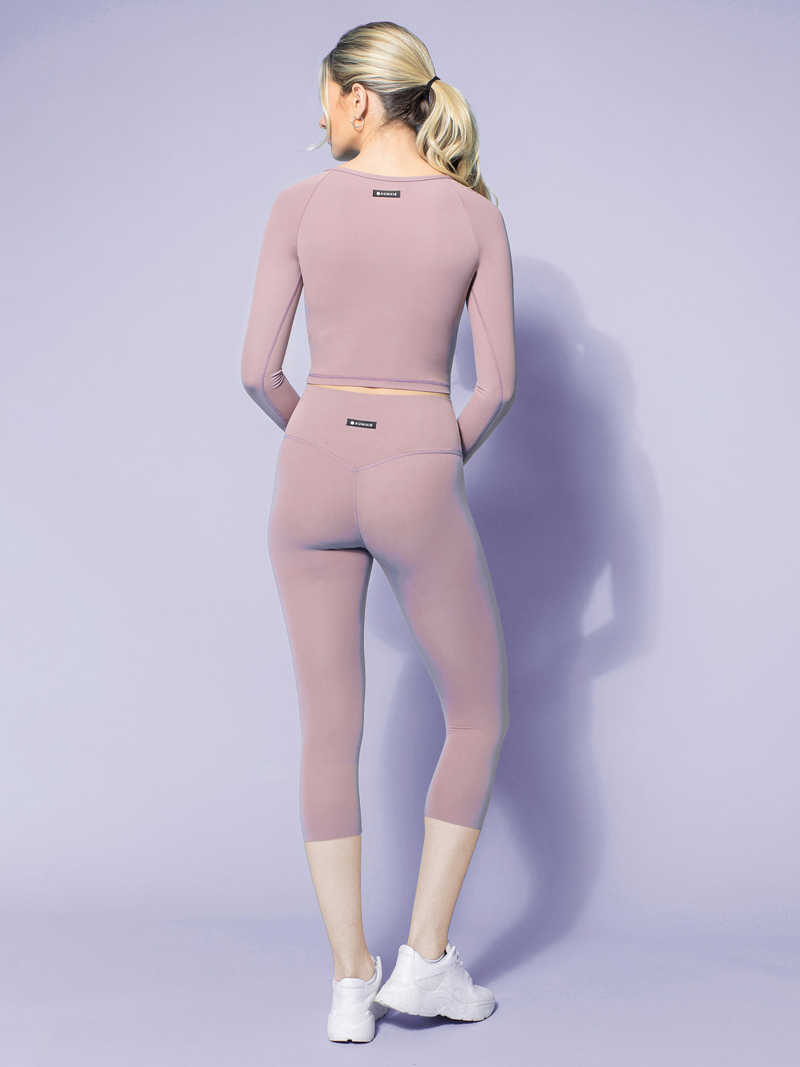 NUDE FRONT WRAP LONG SLEEVE TEE, ASH MAUVE
