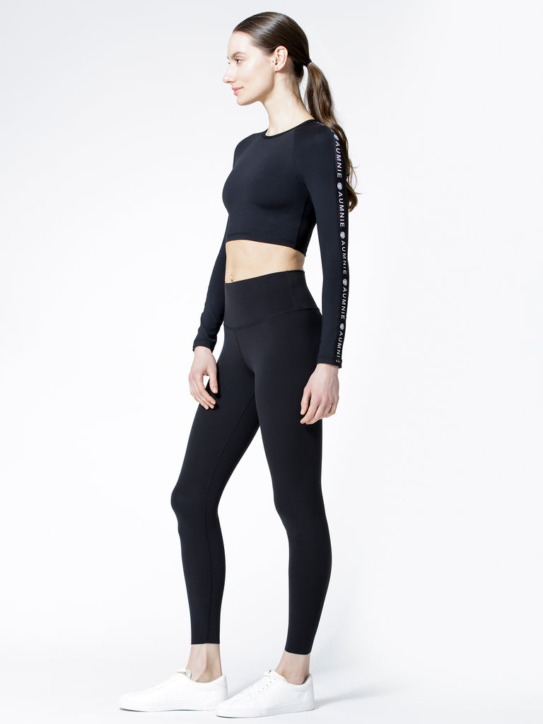 CROPPED LOGO RAGLAN, BLACK