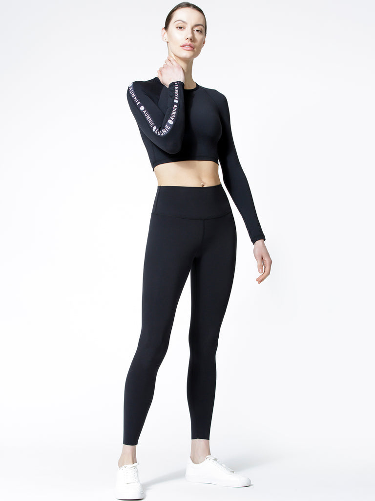 CROPPED LOGO RAGLAN, BLACK