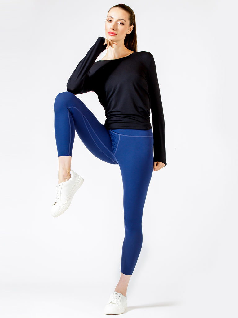 BACK TIE EVERYDAY TEE, BLACK