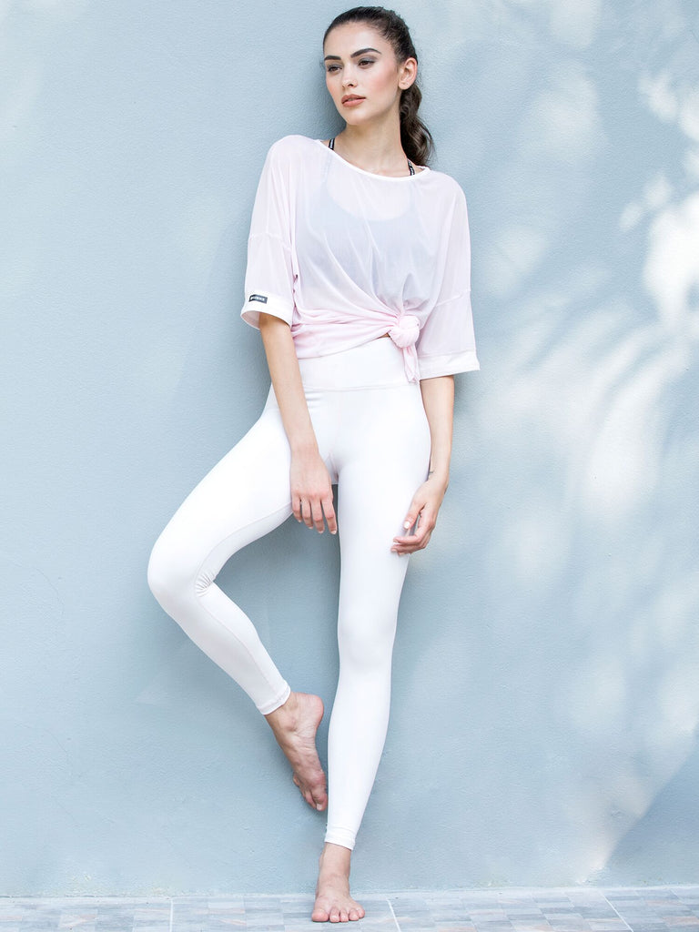 OVERSIZED MESH TEE, SEASHELL