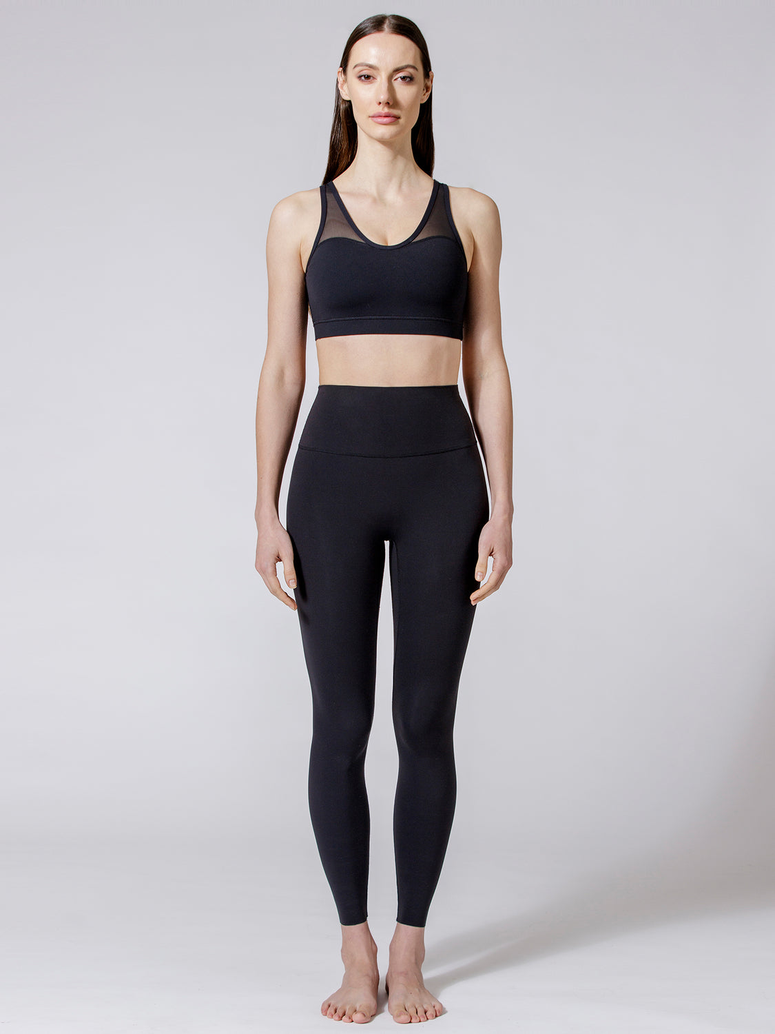 DEMURE MESH BRA, BLACK/BLACK MESH