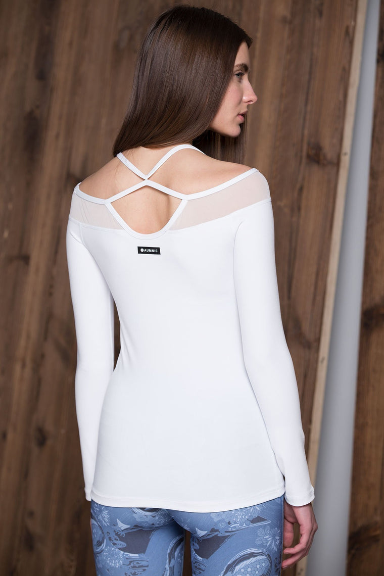 SHAKTI LONG SLEEVE, WHITE/WHITE MESH
