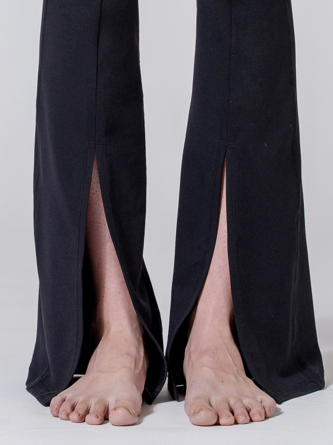 DIVINE FRONT SPLIT FLARE PANTS, BLACK