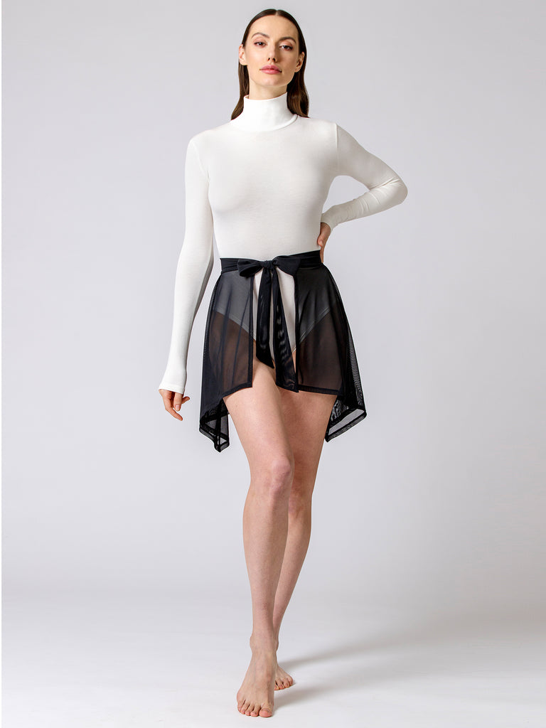 REMIX MESH SKIRT, BLACK MESH