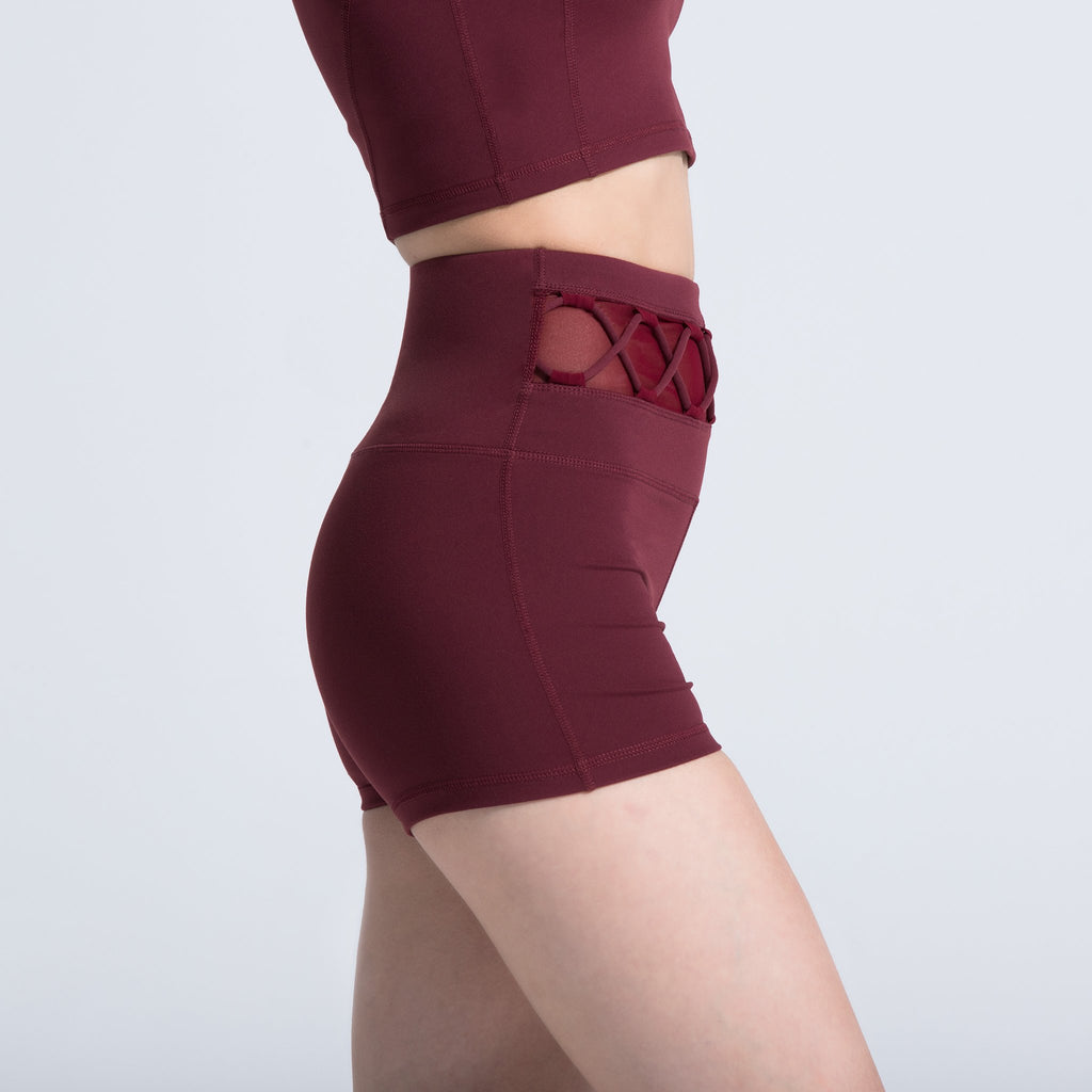 HELIX SHORTS, BORDEAUX/BORDEAUX MESH