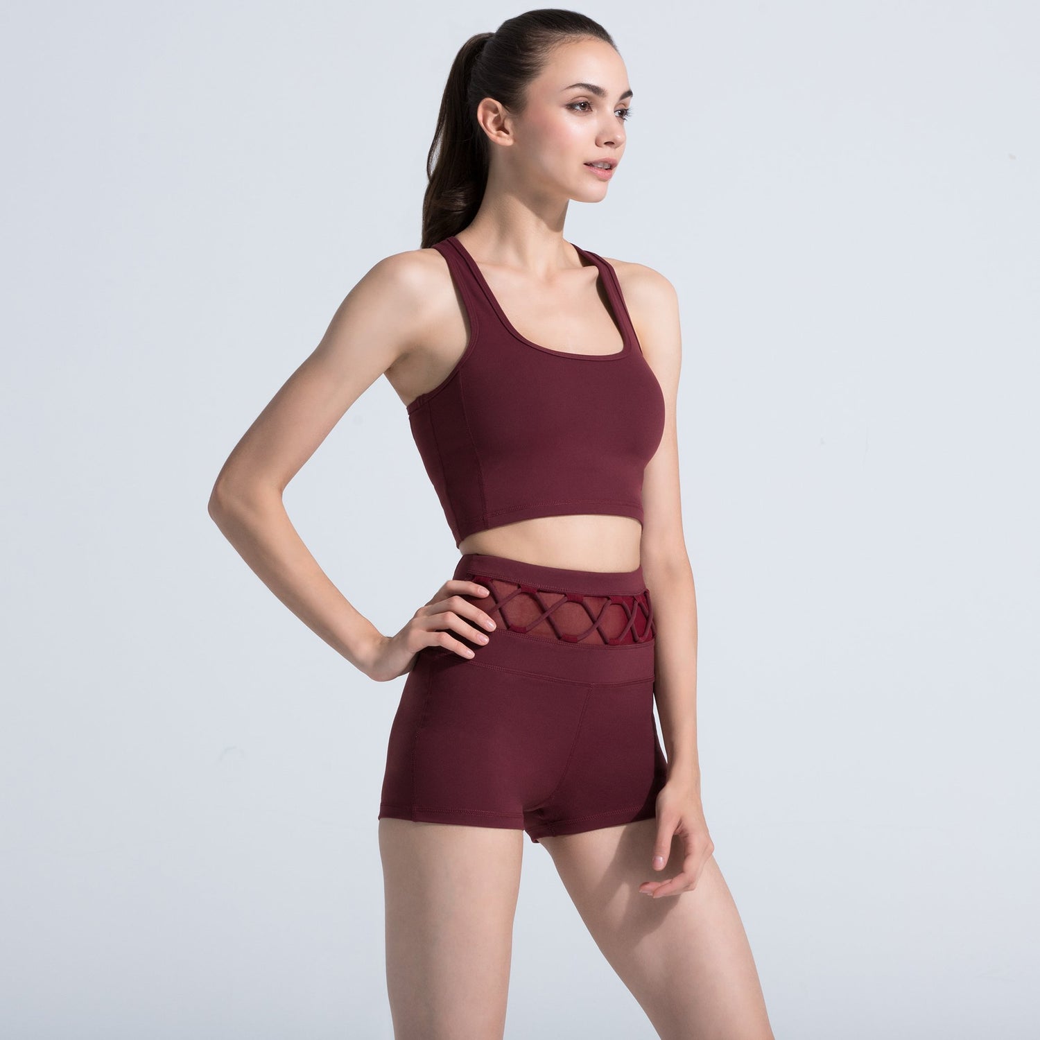 HELIX SHORTS, BORDEAUX/BORDEAUX MESH