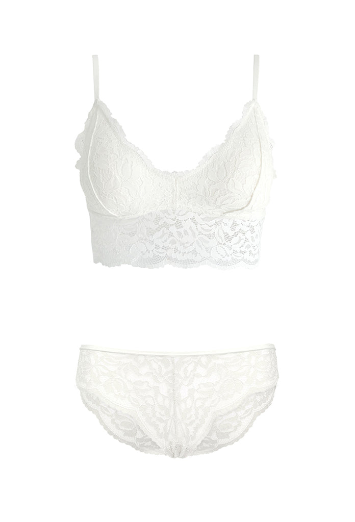 LACE BRALETTE SET, WHITE