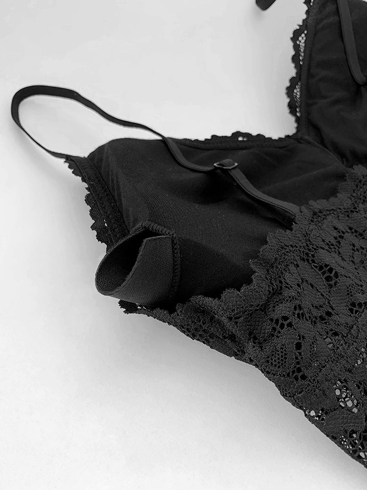 LACE BRALETTE SET, BLACK
