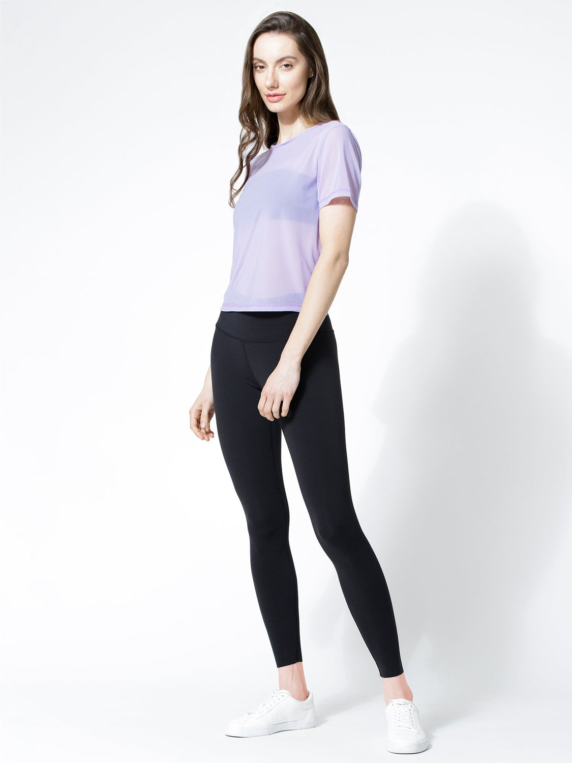 MESH TWIST TEE, PURPLE MESH
