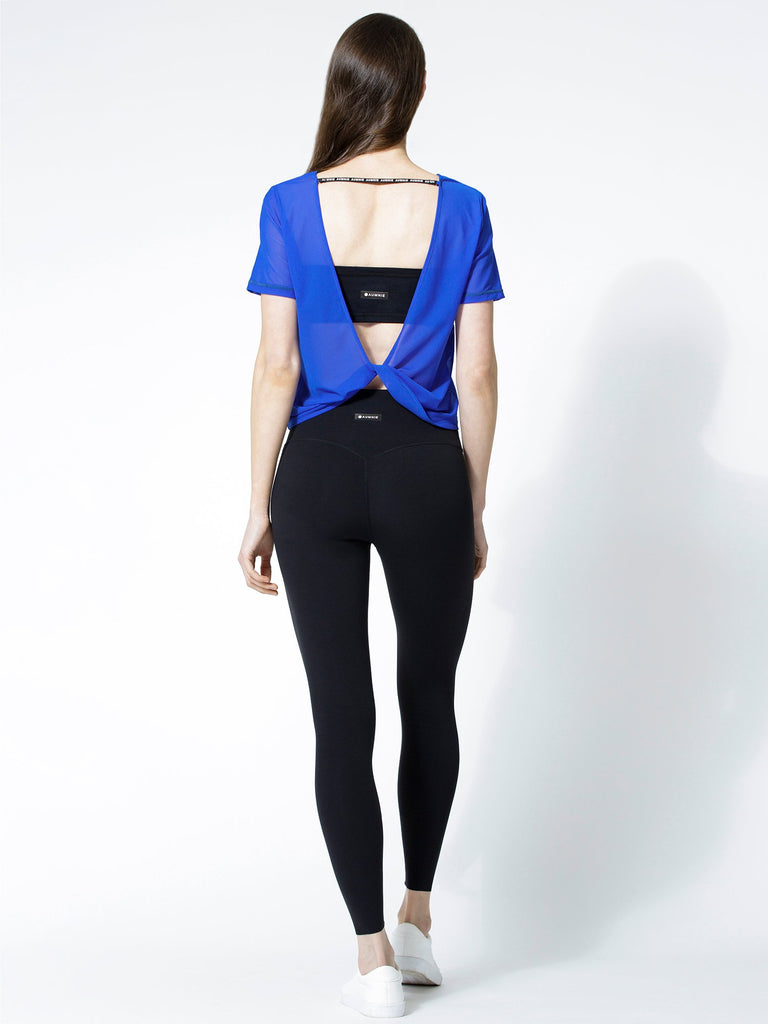 MESH TWIST TEE, BLUE MESH