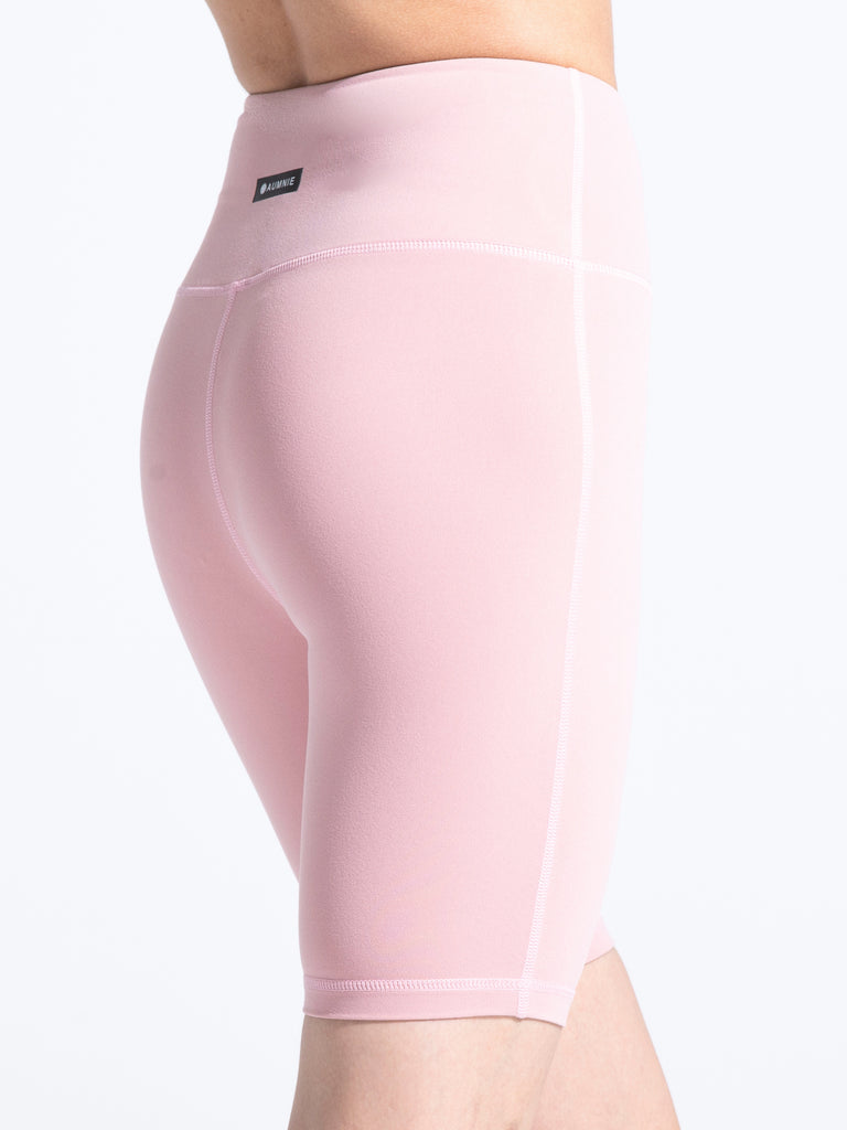 HIGH WAIST BIKER SHORTS,BLUSH