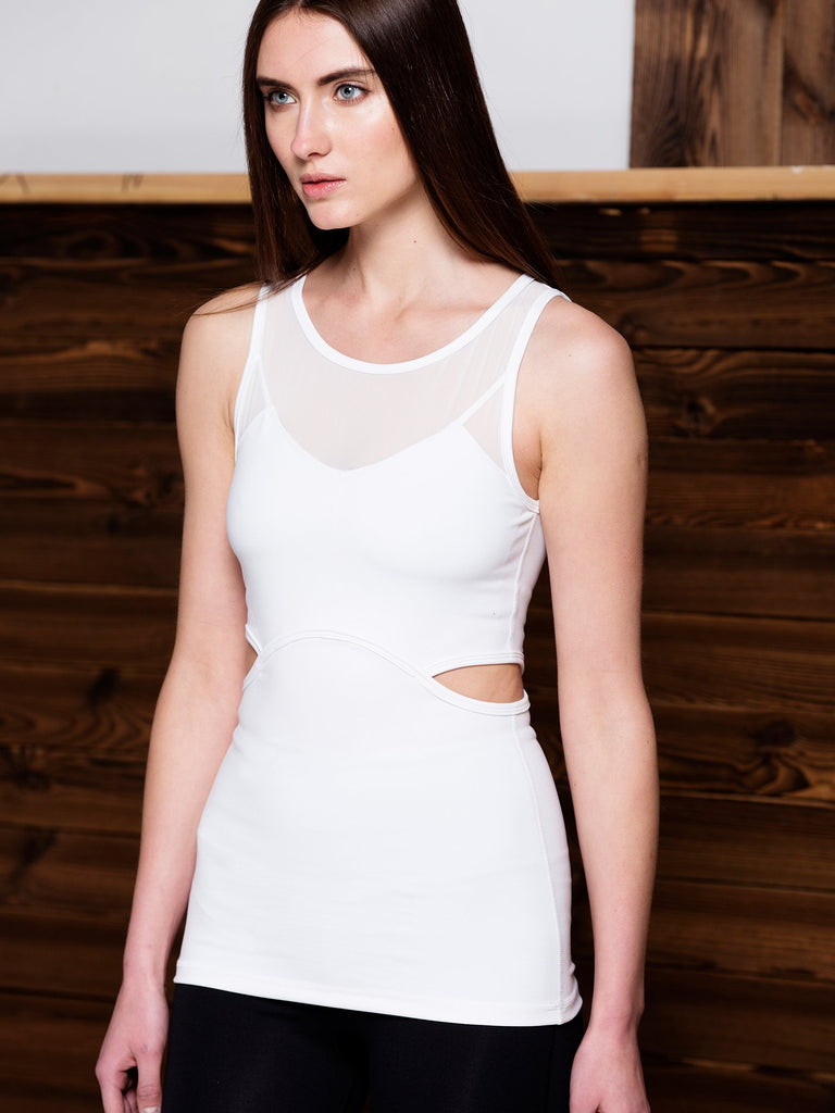 VIBE TANK, WHITE/WHITE MESH