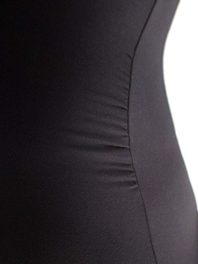 MATERNITY SOFT STRETCH SLEEVELESS MIDI DRESS, BLACK