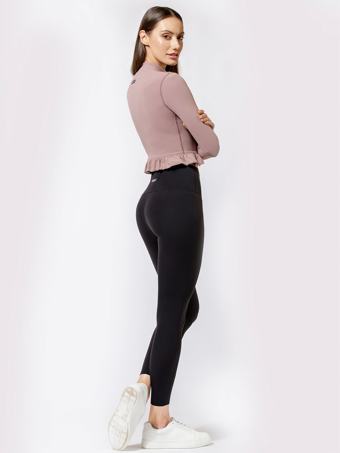 CROPPED RUFFLES JACKET, ASH MAUVE