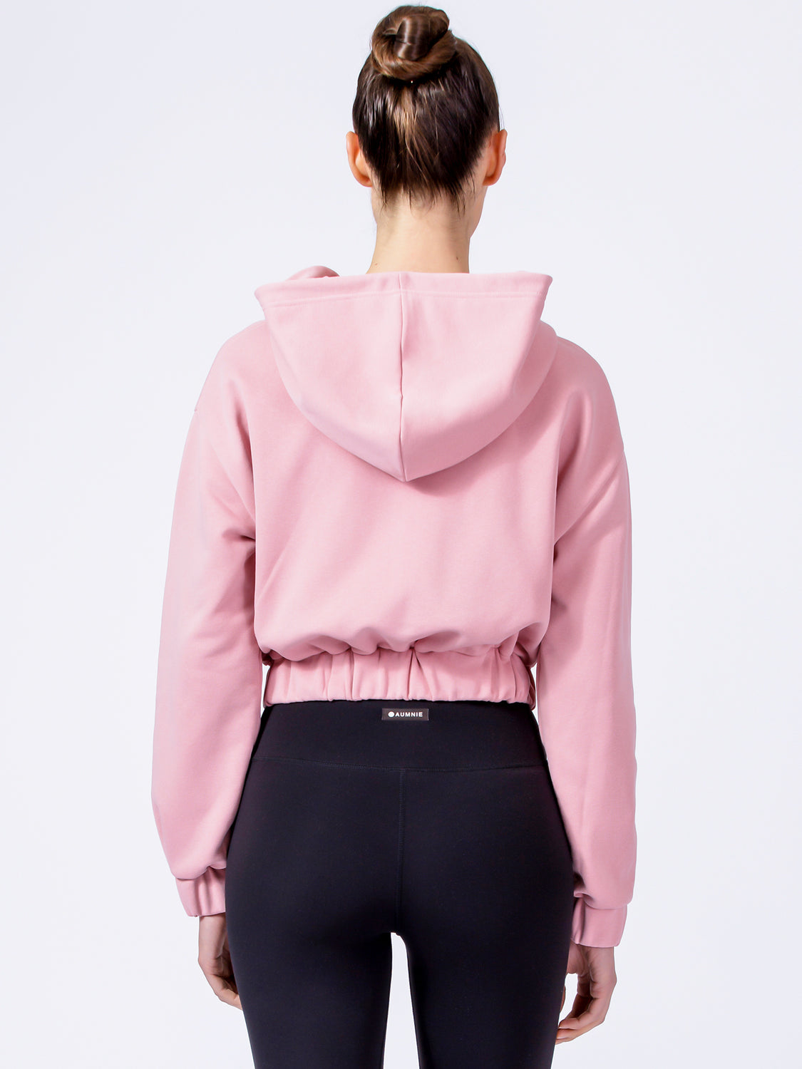 ZIP UP CROPPED HOODIE, PINK