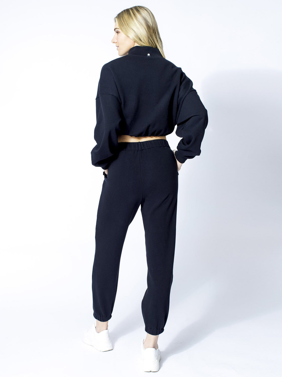 CT COTTON HALF ZIP SWEATSHIRT, BLACK