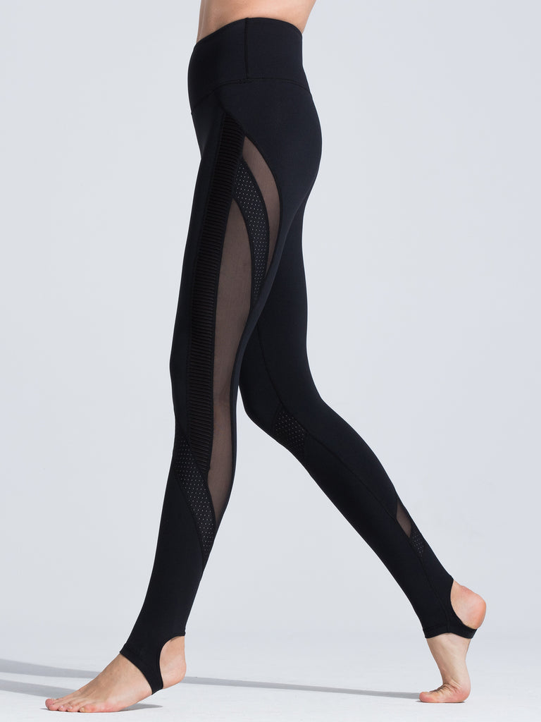 WAVE PANTS, BLACK/BLACK MESH