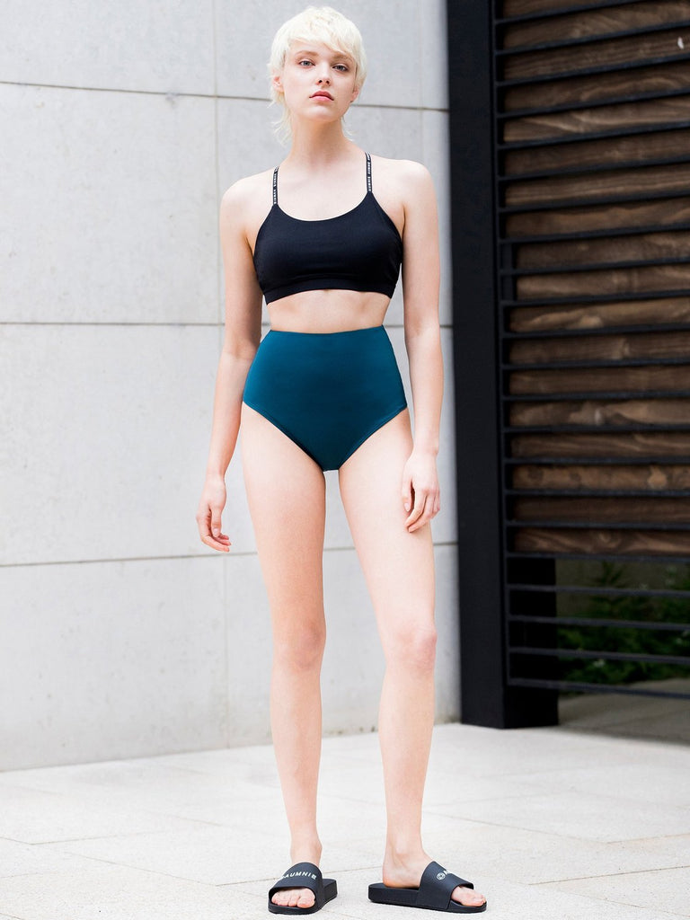 HIGH WAIST ROLLER SHORTS, LAKE