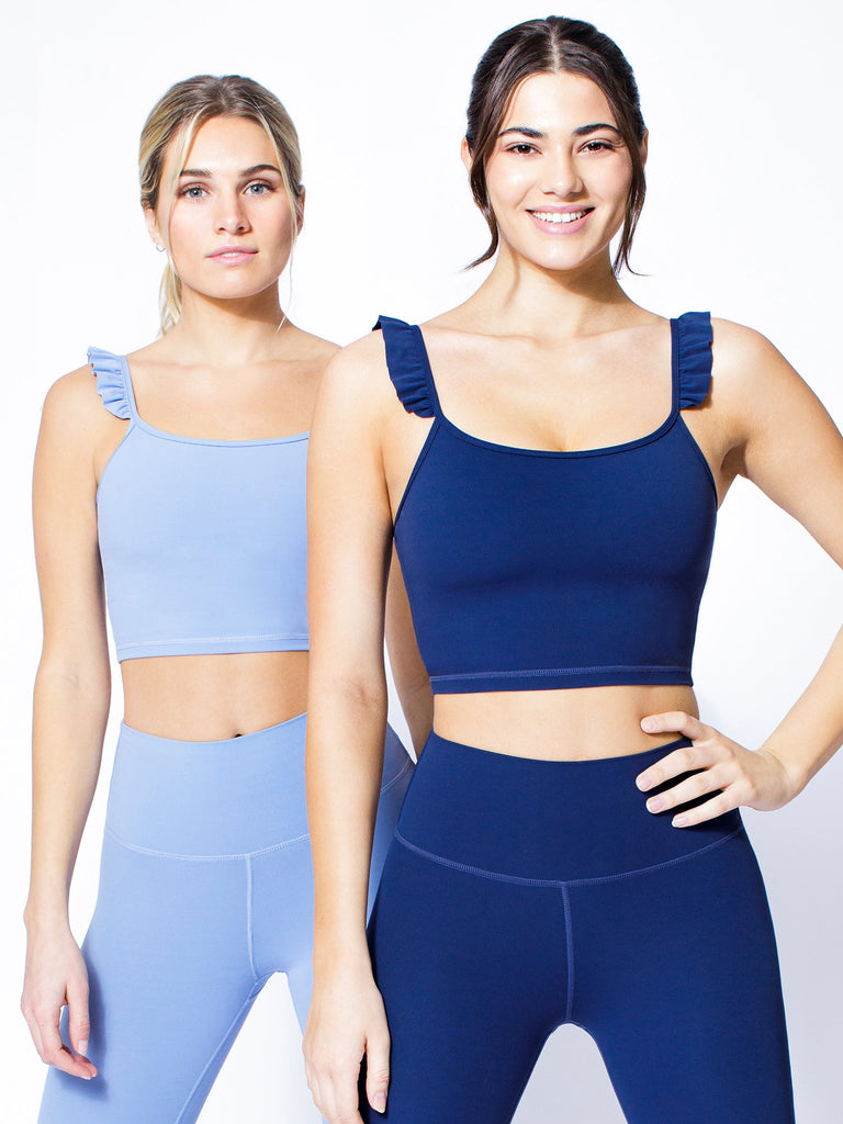 RUFFLED SIMPLICITY TANK, VIVID BLUE