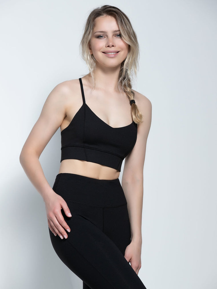 BRAIDED BRA, BLACK