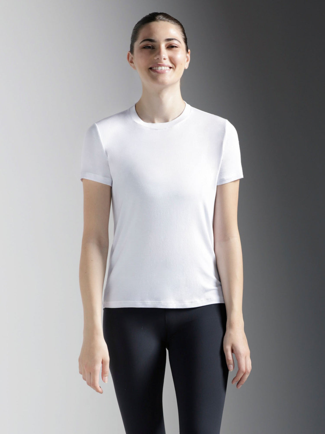 DRAPED BACK TEE, WHITE