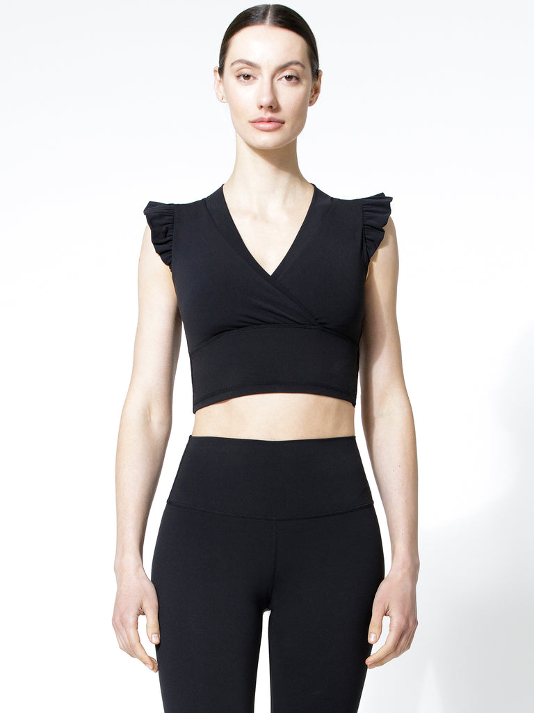 V-RUFFLED PURE TANK 2.0, BLACK