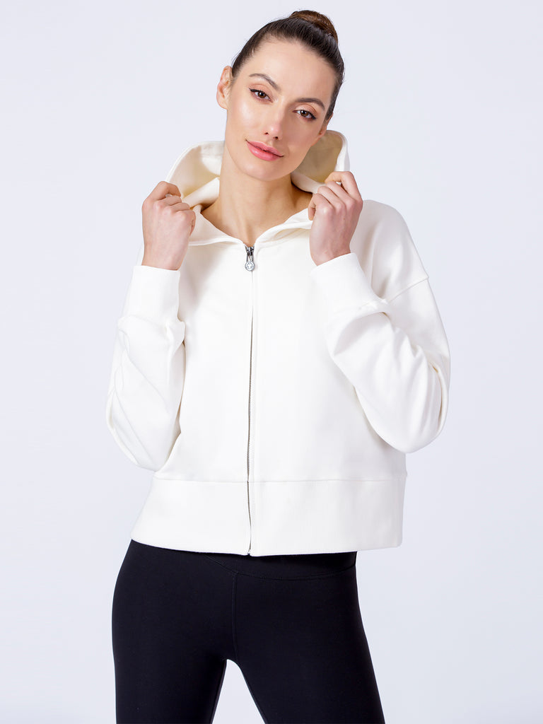 CLASSIC ZIP HOODIE, WHITE