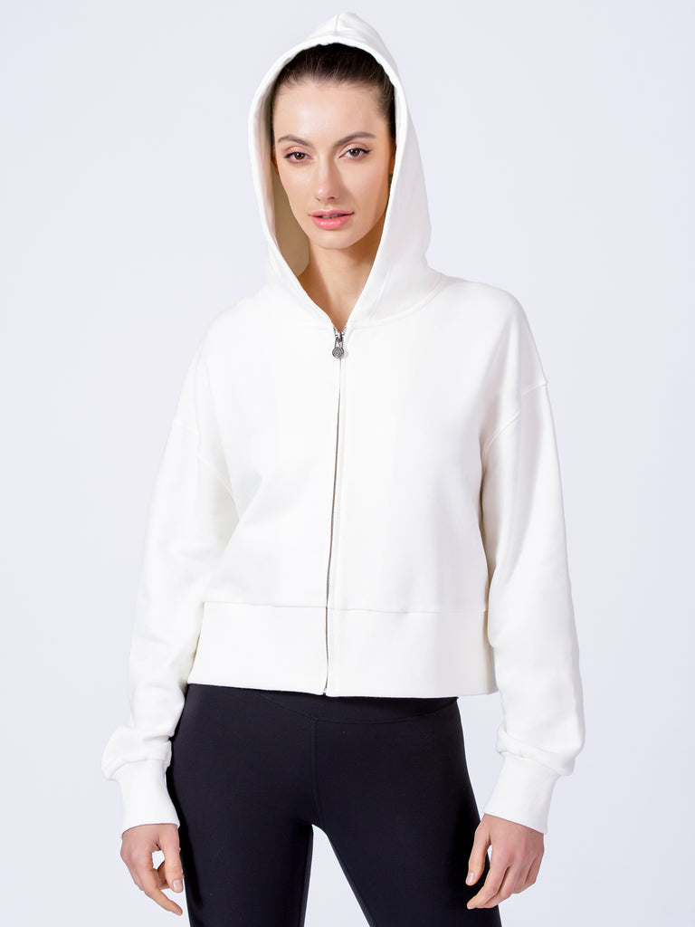 CLASSIC ZIP HOODIE, WHITE