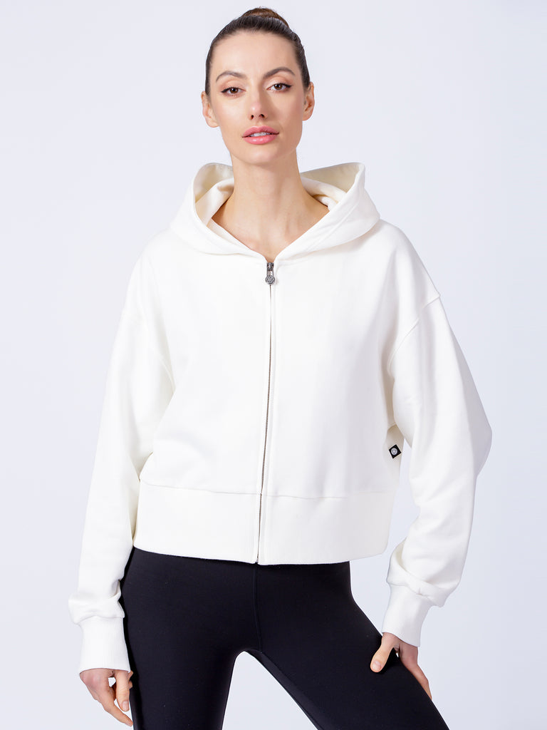 CLASSIC ZIP HOODIE, WHITE
