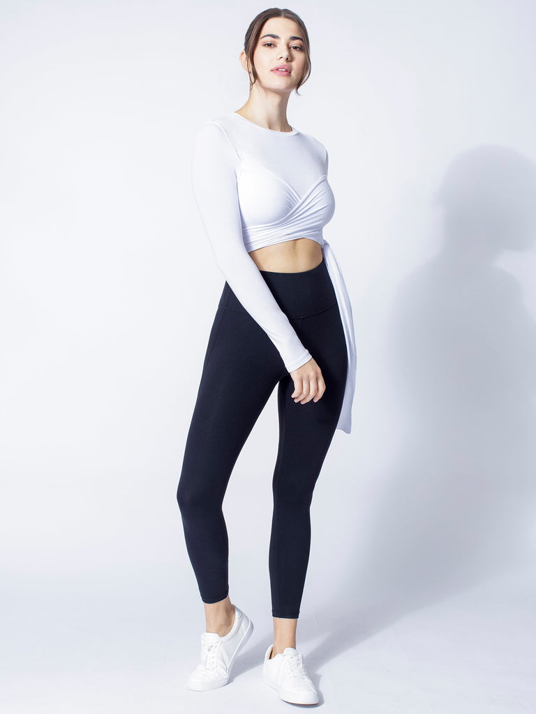 LONG SLEEVE CT WRAP TEE, WHITE