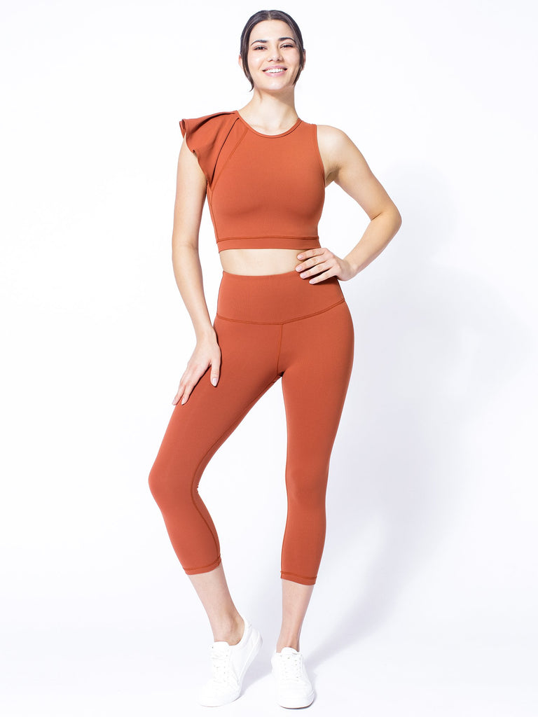 HIGH WAIST 50/20 CROPS, MAPLE