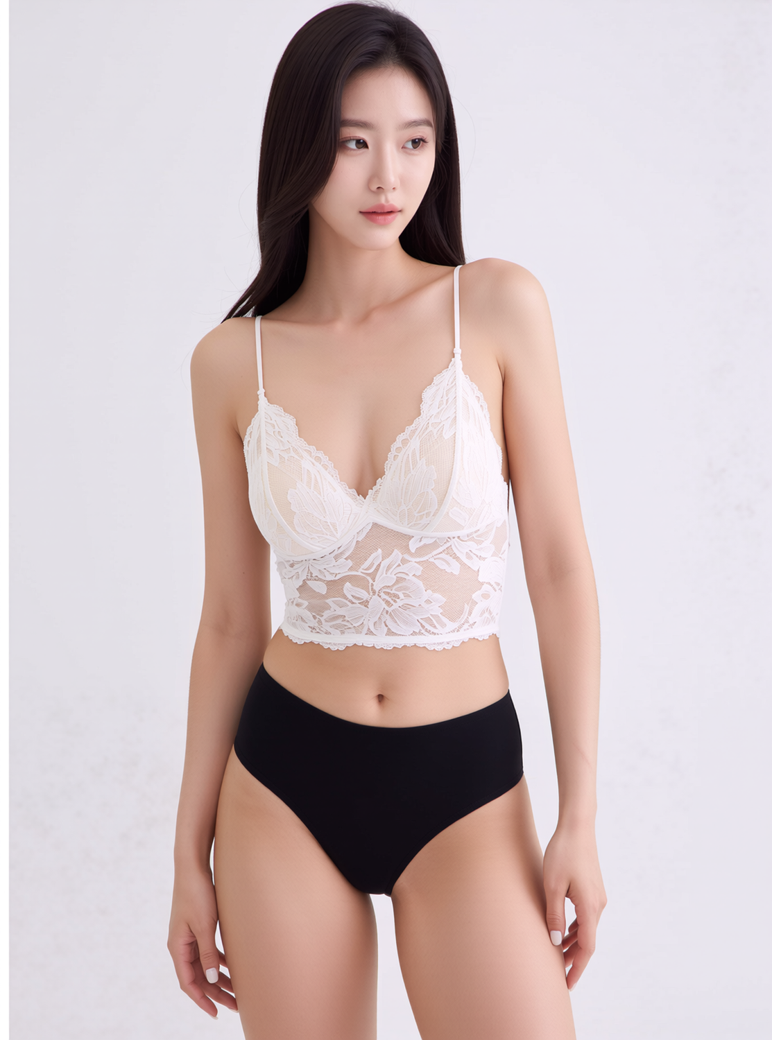 CRISS CROSS LACE BRALETTE, WHITE