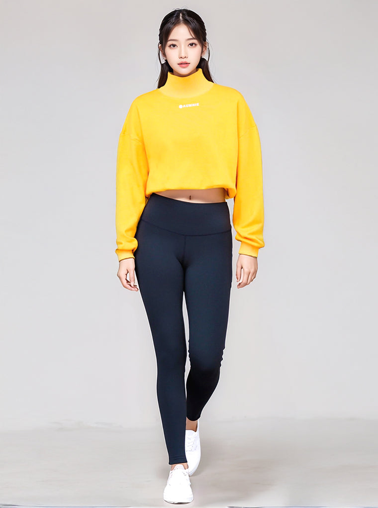 CT MOCK NECK SWEATSHIRT, YELLOW