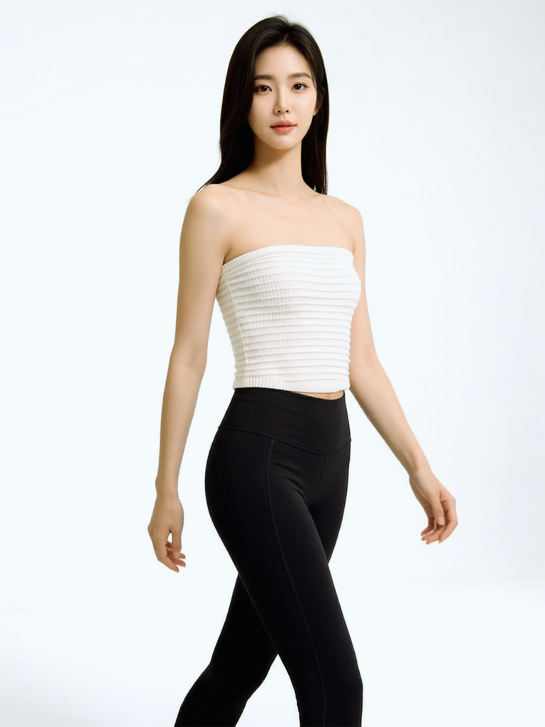 TRAVEL & LEISURE KNITTED BANDEAU TOP, WHITE