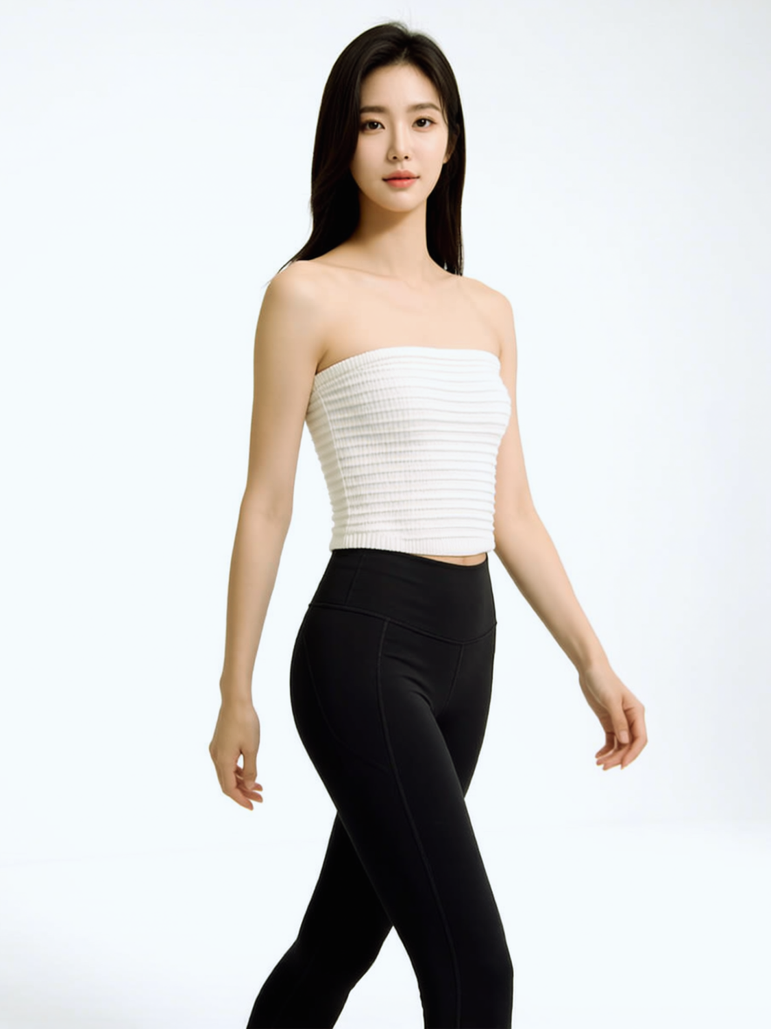 TRAVEL & LEISURE KNITTED BANDEAU TOP, WHITE