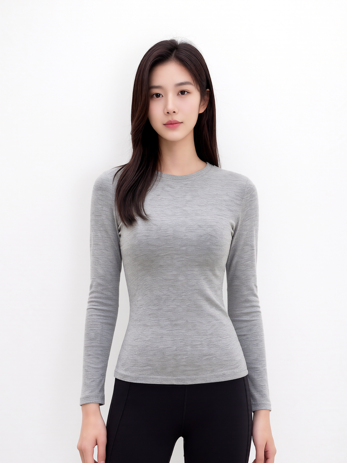 BASE SHAPE LONG SLEEVE TEE, GREY