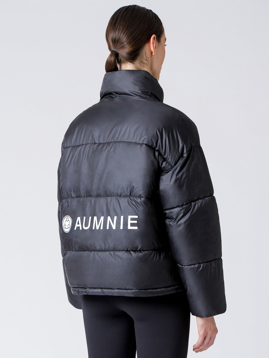 SPORTS LOGO PUFFER JACKET, BLACK