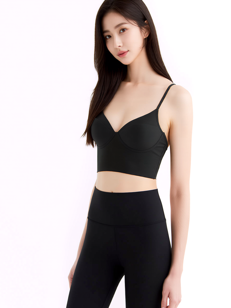SMOOTH CRISS-CROSS BRALETTE, BLACK