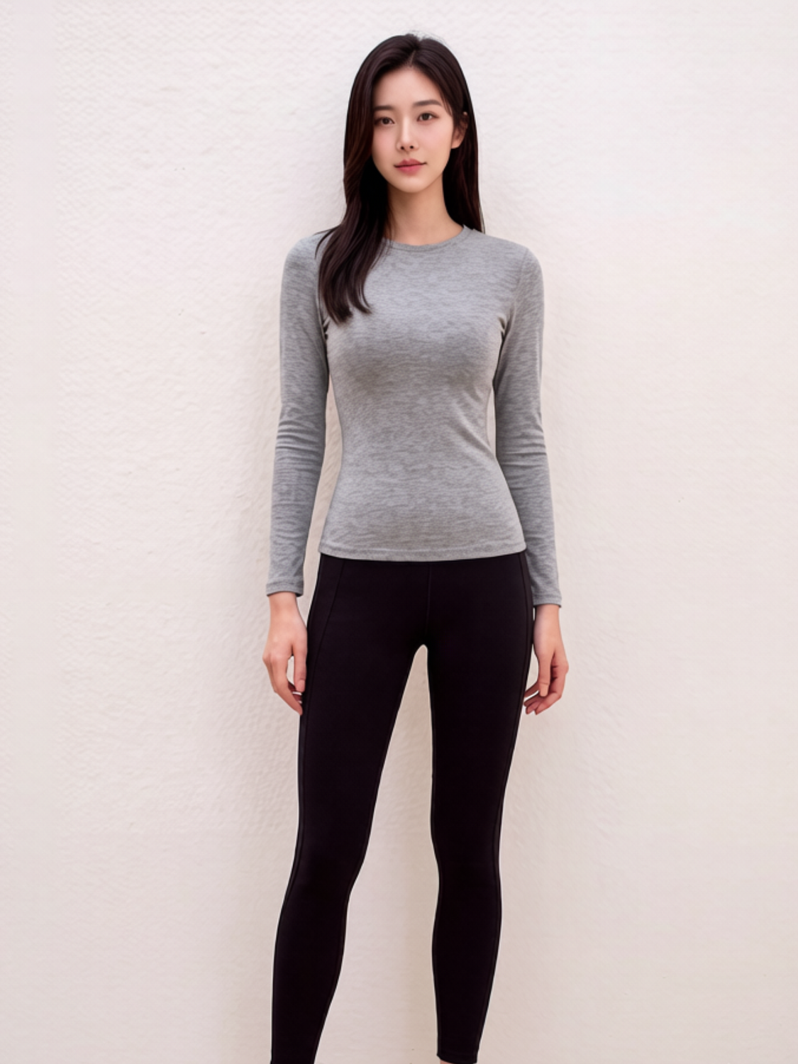 BASE SHAPE LONG SLEEVE TEE, GREY