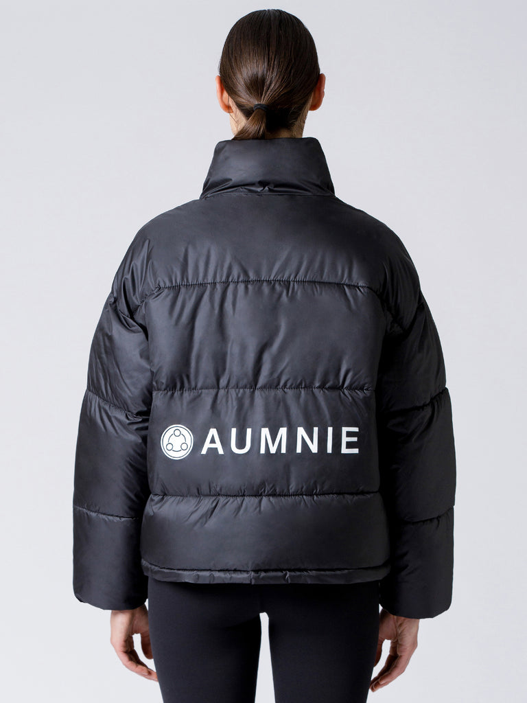 SPORTS LOGO PUFFER JACKET, BLACK