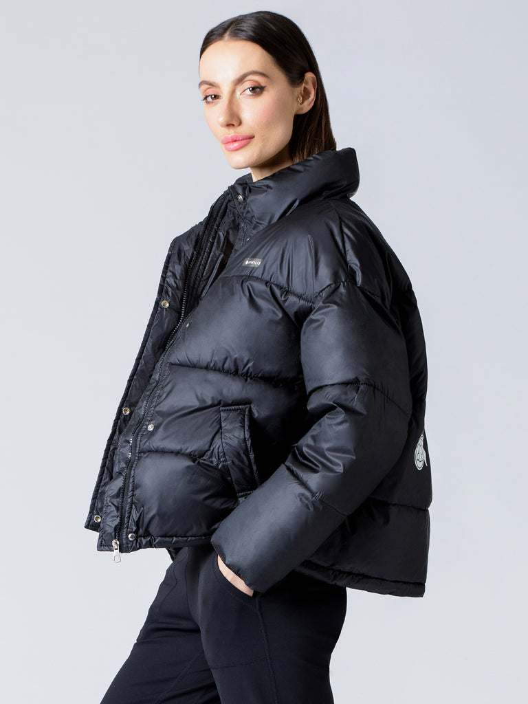 SPORTS LOGO PUFFER JACKET, BLACK