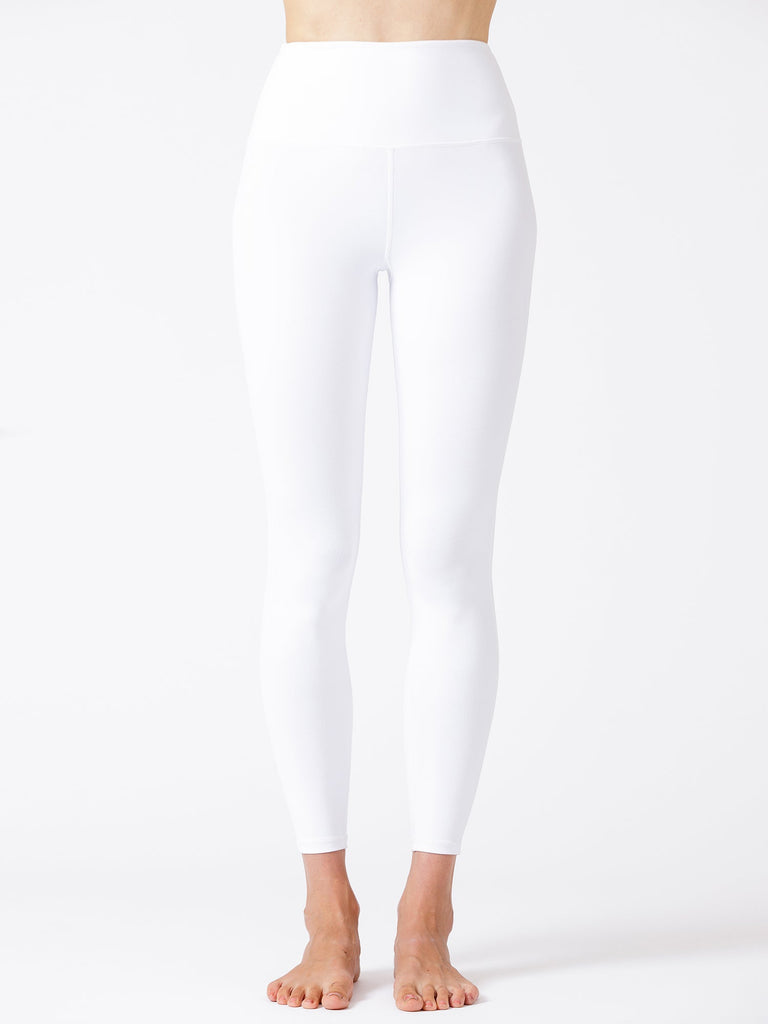 HIGH WAIST ANKLE CROPS, WHITE