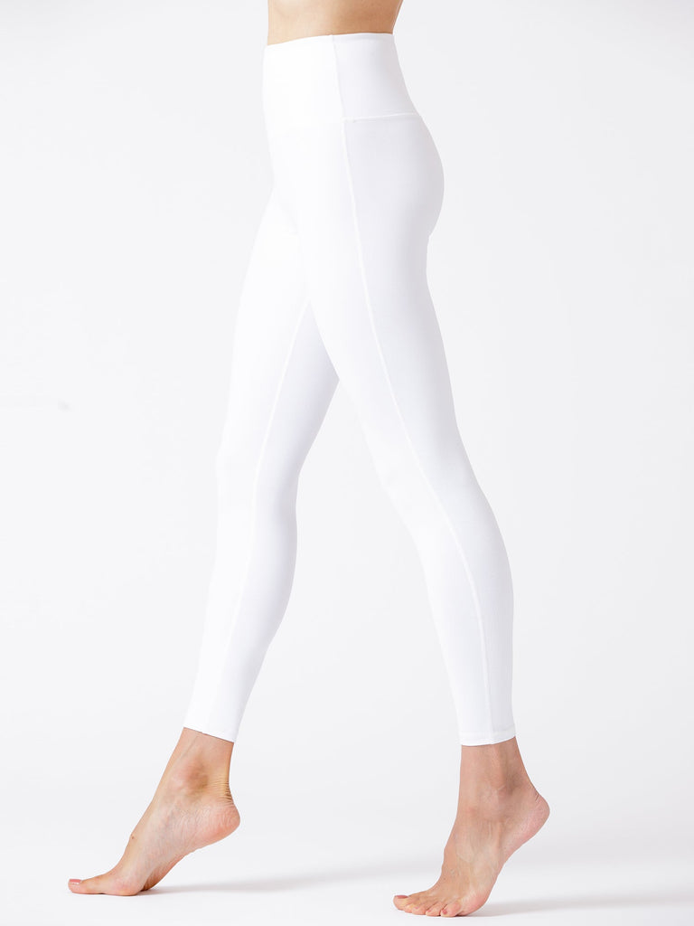 HIGH WAIST ANKLE CROPS, WHITE