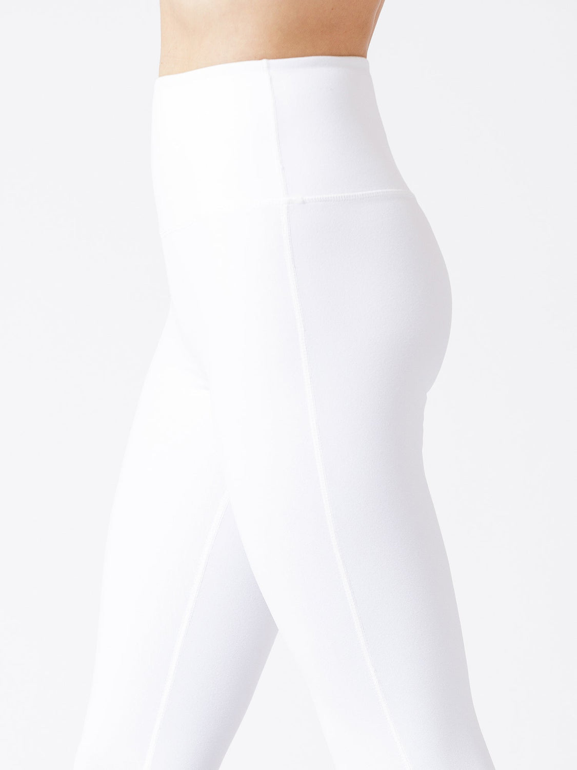 HIGH WAIST ANKLE CROPS, WHITE