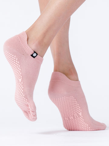 FULL TOE YOGA ANKLE GRIP SOCKS, SAKURA PINK