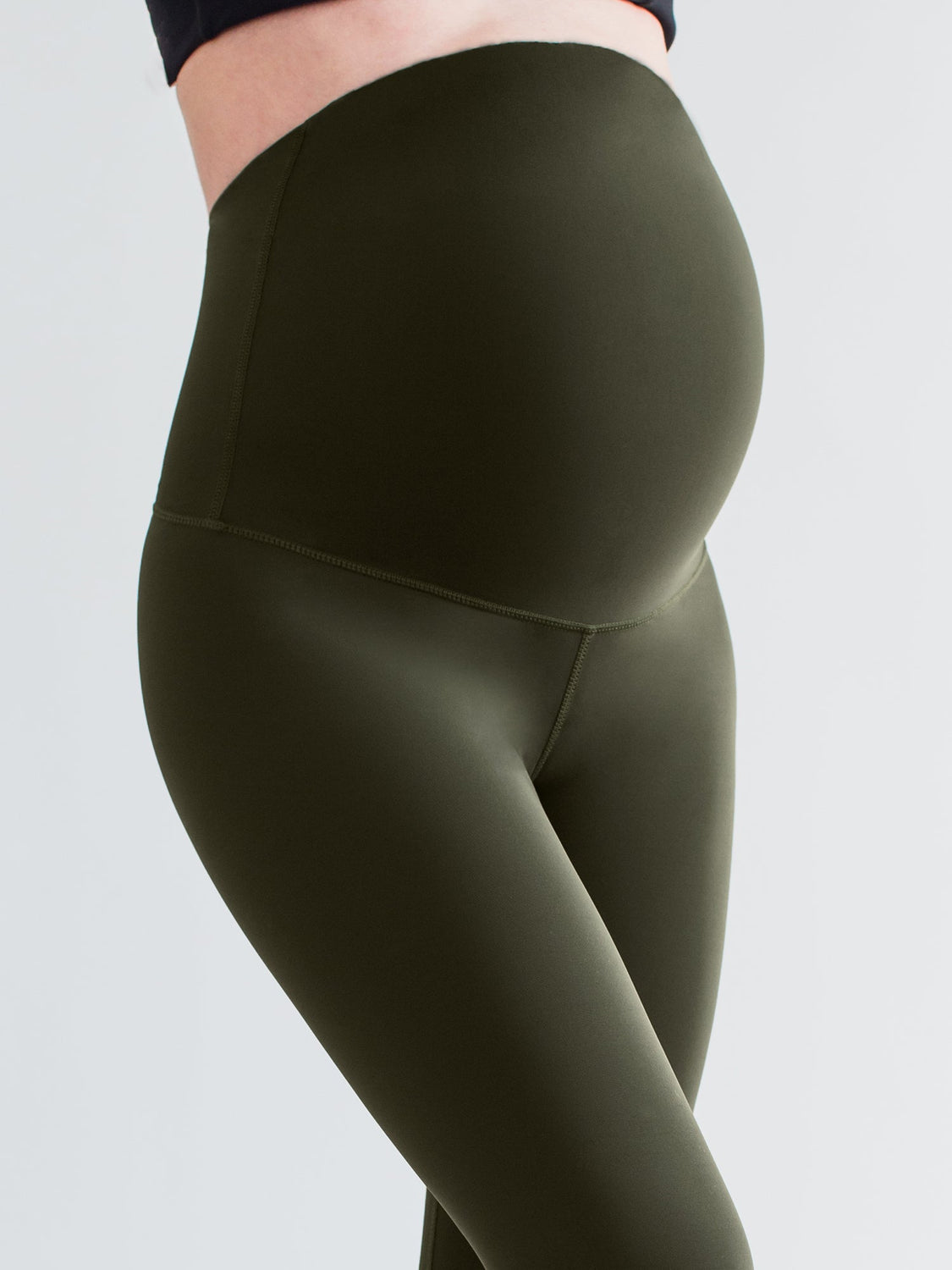 OVER THE BUMP MATERNITY SHAPE PANTS, DARK GREEN