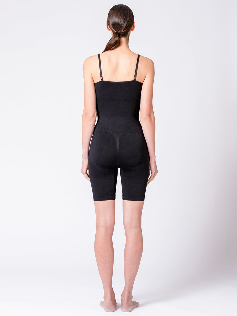 SCULPT & SUPPORT MID THIGH SHAPEWEAR BODYSUIT, BLACK