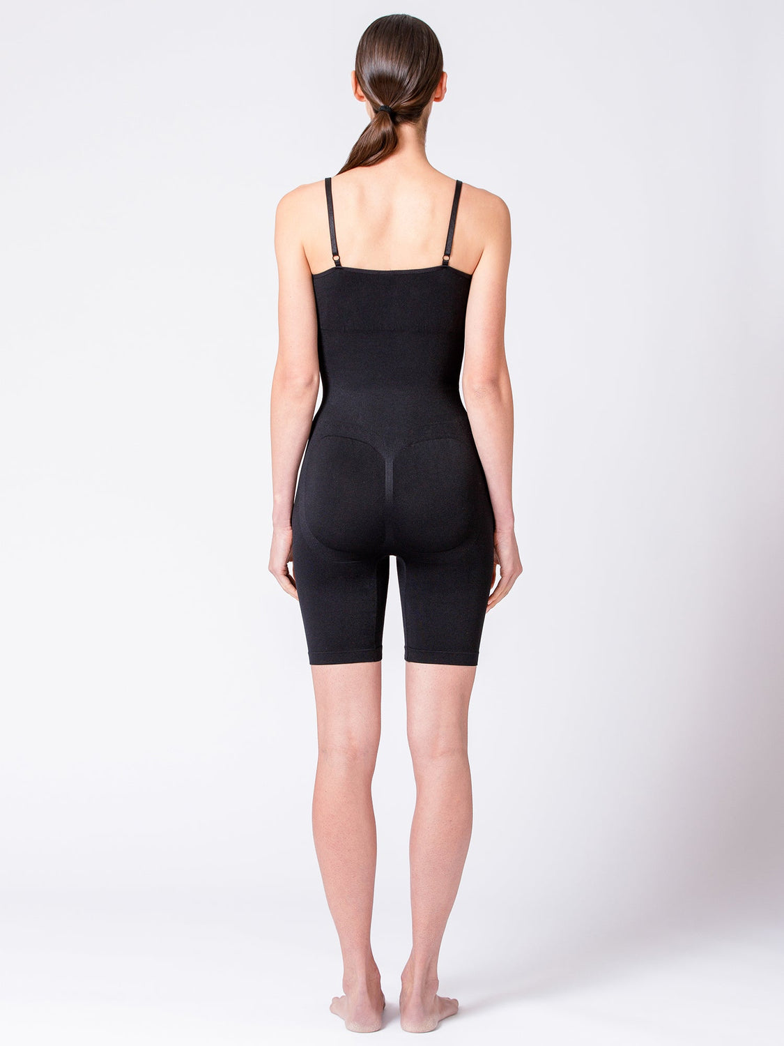 SCULPT & SUPPORT MID THIGH SHAPEWEAR BODYSUIT, BLACK