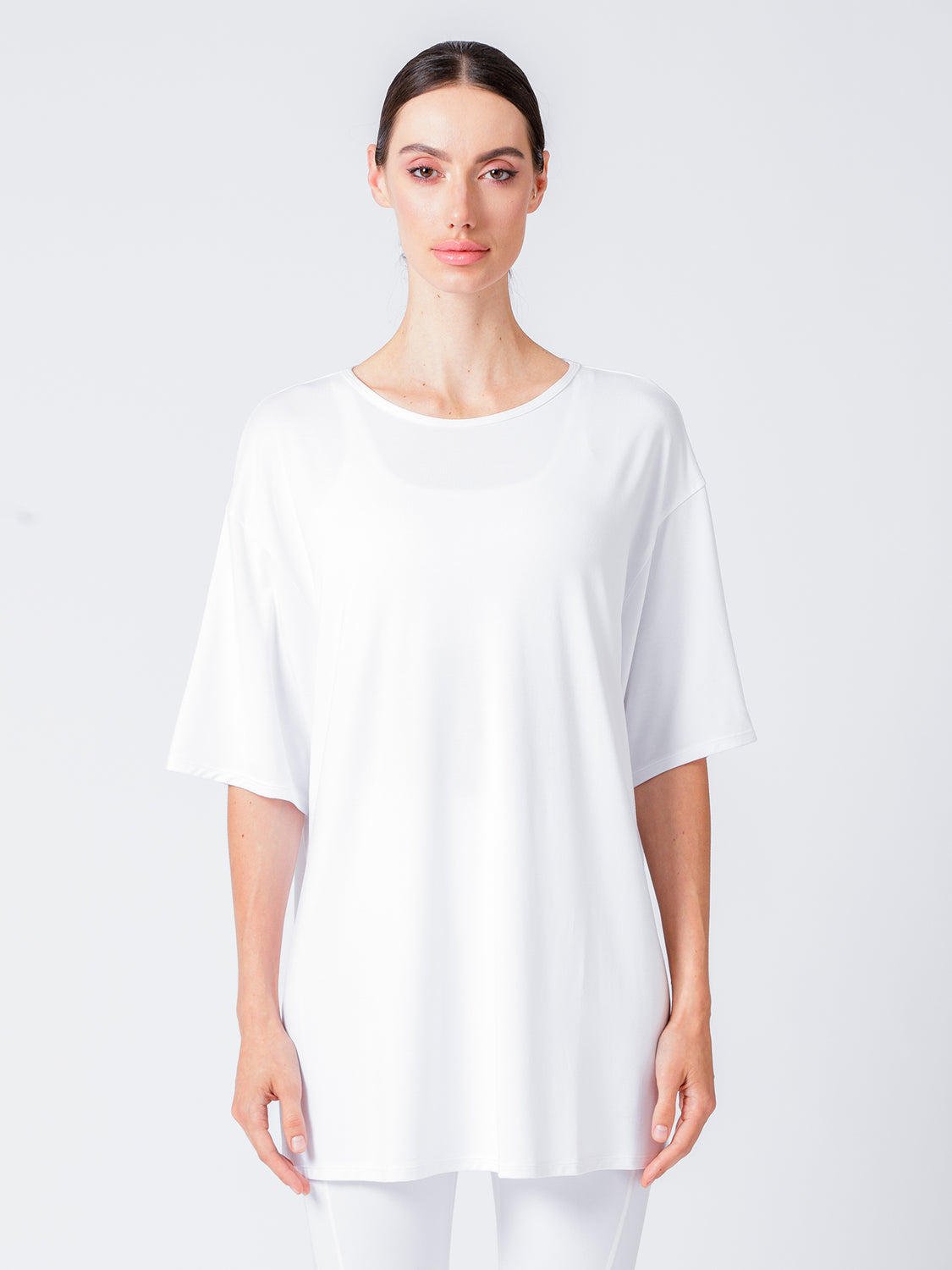 HI LO OVERSIZE TEE, WHITE